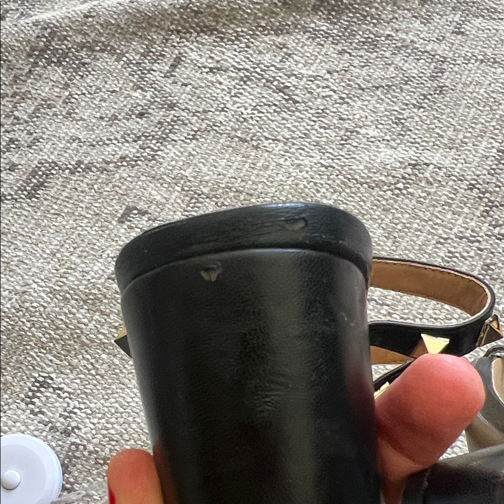 Valentino Black Sandals with Gold Studs - Picture 7 of 10